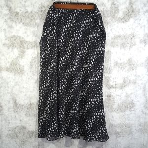 Lane Bryant Women's Black & White Polka Dot 100% Polyester Skirt Plus Size 18/20